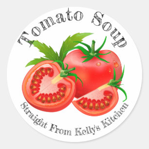 Étiquette alimentaire de soupe de tomate pour entr
