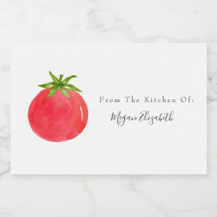 Étiquette alimentaire de tomate aquarelle