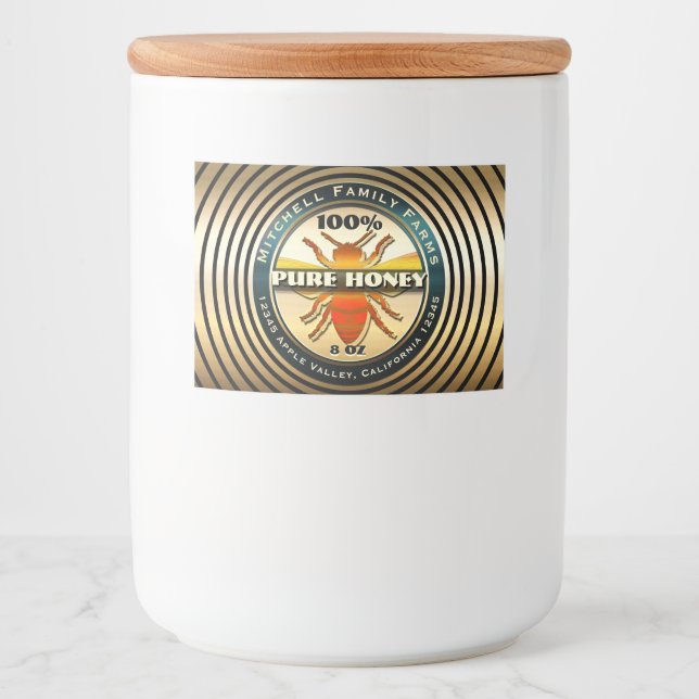 Étiquette alimentaire Honey Bee Gold (Devant)