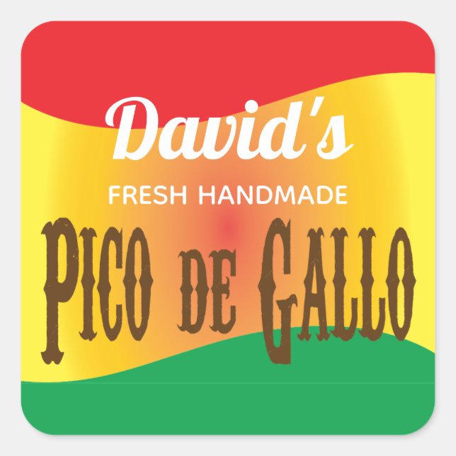 Étiquette alimentaire Pico de Gallo fait maison (Devant)