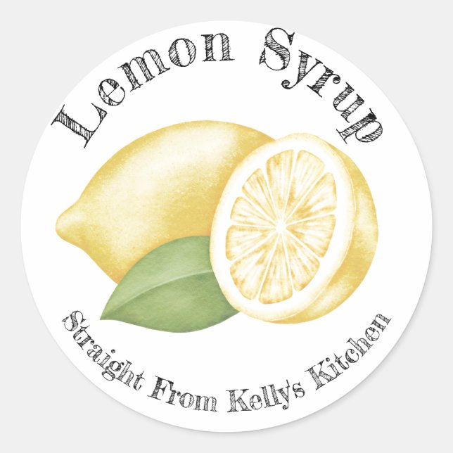 Étiquette alimentaire pour sirop de citron pour en (Devant)