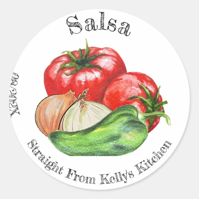 Étiquette Alimentaire Salsa aux Tomates Entreprise (Devant)