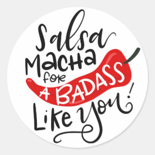 Étiquette alimentaire Salsa Macha, à la main
