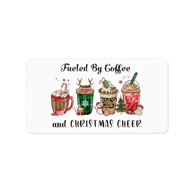 Étiquette Alimenté par Café et Noël (Devant)
