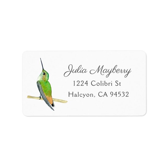 Étiquette Allen's Hummingbird Address Label (Devant)