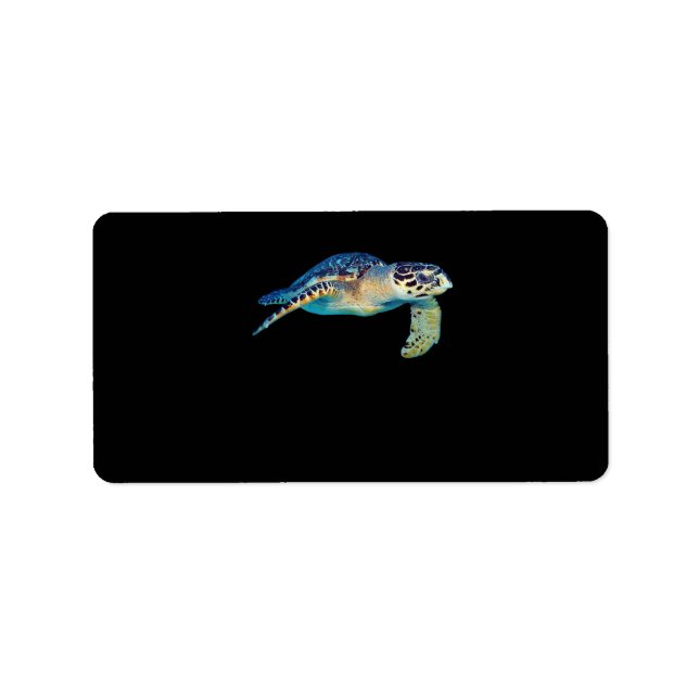 Étiquette Amical Sea Turtle Natation sous-marine Photo Art (Devant)