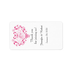 Étiquette Amour dans n'importe quelle langue Mariage rose Ét