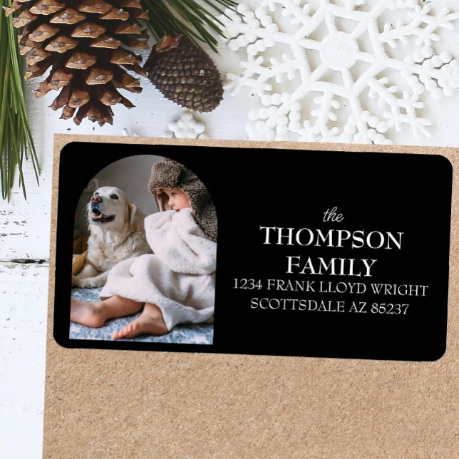 Étiquette Amusants Noël Famille Photo Retour Adresse postale (Créateur téléchargé)
