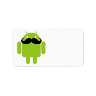 Étiquette Android Robot Moustache