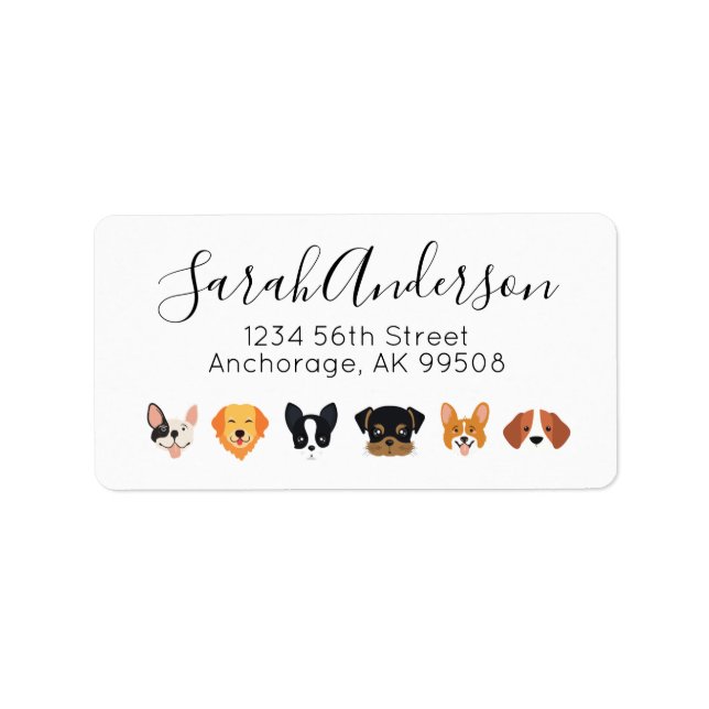 Étiquette Anniversaire du chien Retournons l'adresse (Devant)