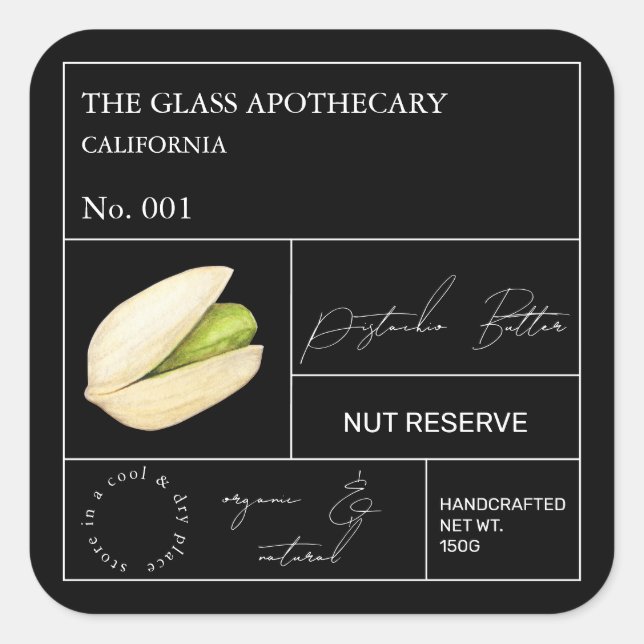 Étiquette Apothecary Pistachio (Devant)