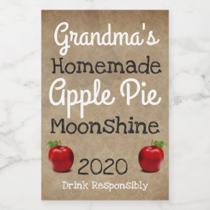 Étiquette Apple Pie Moonshine personnalisé fait ma