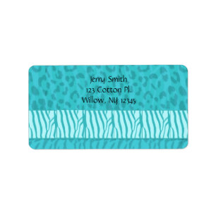 Étiquette Aqua Wild Animal Fur Motif