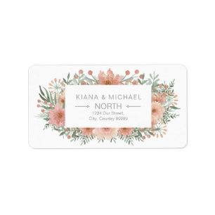 Étiquette Aquarelle Bouquet Mariage Blush ID654
