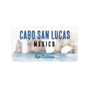 Étiquette Aquarelle Cabo San Lucas Mexique