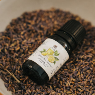 Étiquette Aquarelle Citrus Citrus Essential Oils Botté