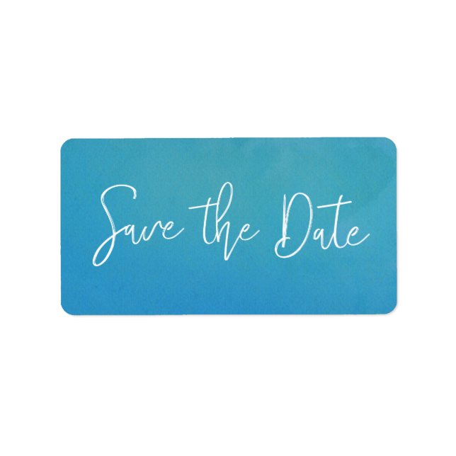 Étiquette Aquarelle de mariage de plage Enregistrer l'autoco (Devant)