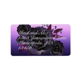 Étiquette Aquarelle moderne Rose noir violet