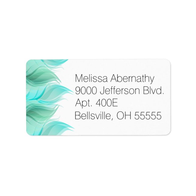 Étiquette Aquarelle Plumes Moderne (Devant)