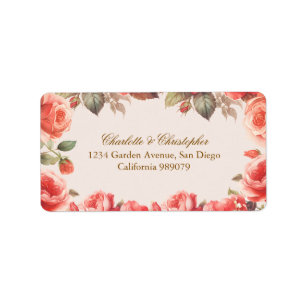 Étiquette Aquarelle romantique Floral Mariage Adresse de ret