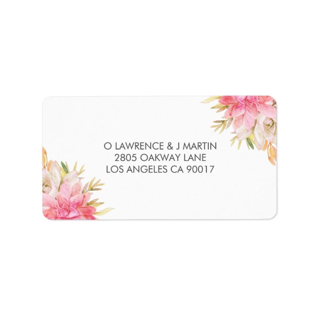 Étiquette Aquarelle rustique du désert Succulents (Devant)