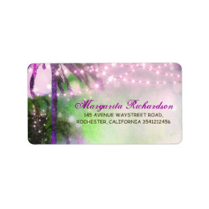 Étiquette Aquarelle String éclaire Palms Beach Mariage