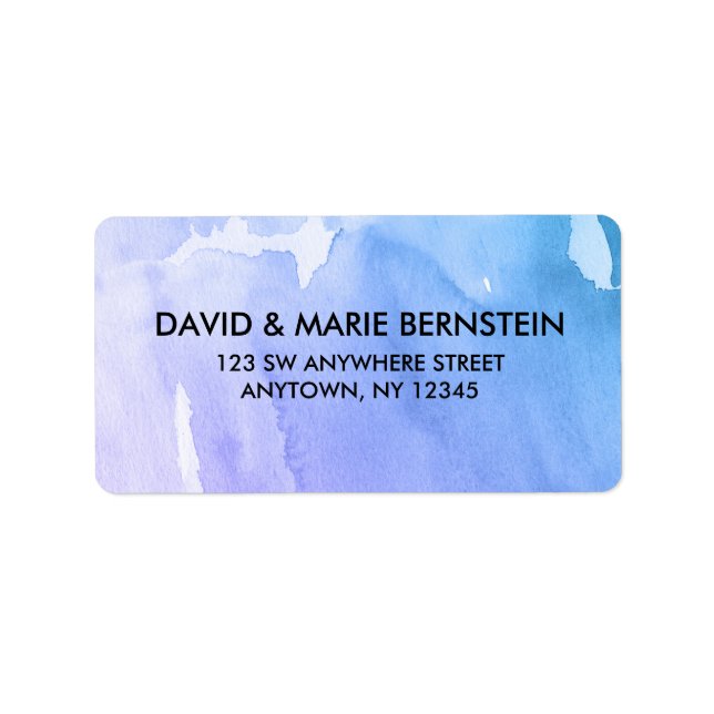 Étiquette Aquarelle Turquoise pourpre (Devant)