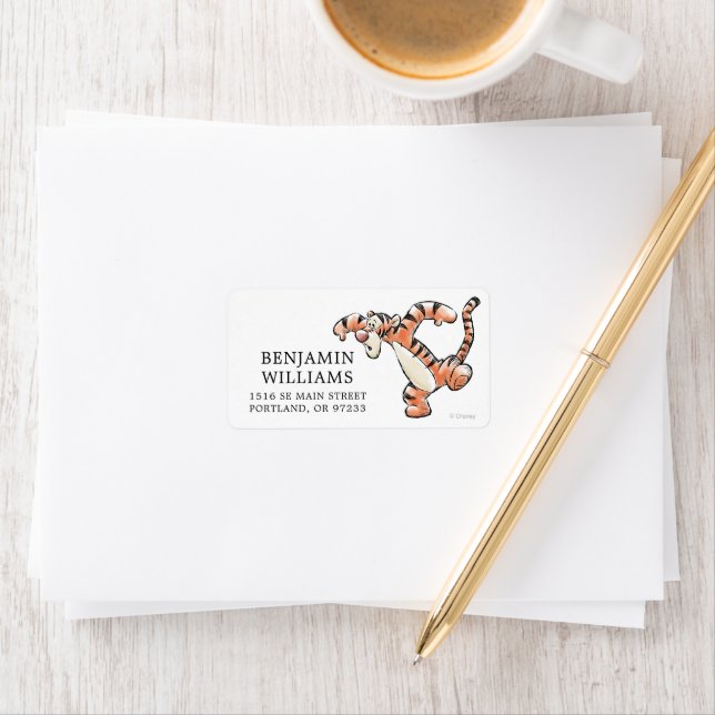 Étiquette Aquarelle Winnie les Pooh & Pals Anniversaire (En situation)