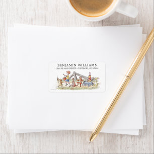 Étiquette Aquarelle Winnie les Pooh & Pals Anniversaire