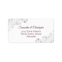 Argent Lace Magenta Purple & White Mariage Adresse