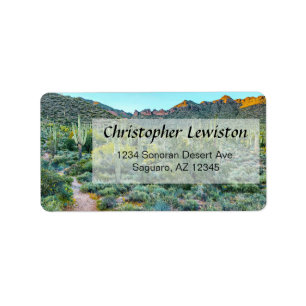 Étiquette Arizona Desert Randonnée Trail Saguaro Cactus Fore