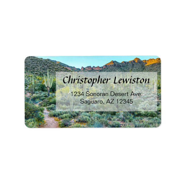 Étiquette Arizona Desert Randonnée Trail Saguaro Cactus Fore (Devant)
