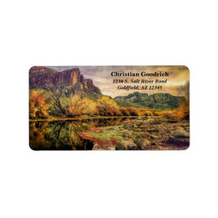 Étiquette Arizona River Sonoran Desert Mountains Art numériq
