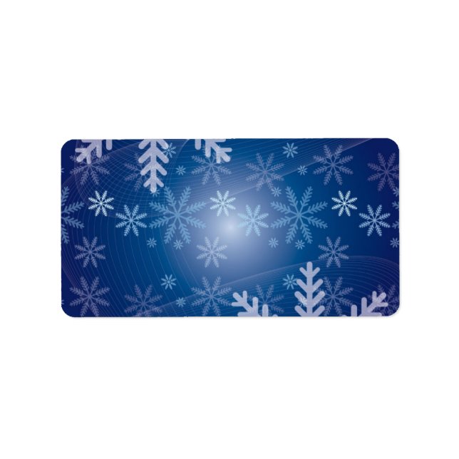 Étiquette Arrière - plan de Noël Blue Snowflake (Devant)