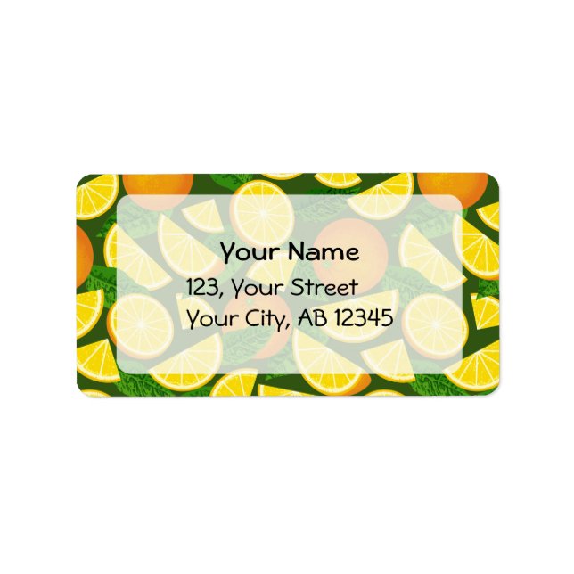 Étiquette Arrière - plan orange (Devant)