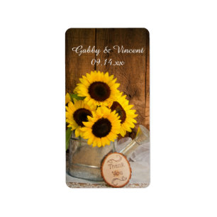 Étiquette Arrosage du jardin de tournesols Can Merci Mariage