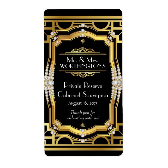 Étiquette Art déco (Devant)