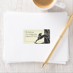 Étiquette Art Nouveau Deer Damask Retourner Adresse Étiquett