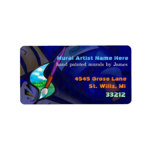 Étiquette Artiste mural Design graphique AFFAIRES (Devant)