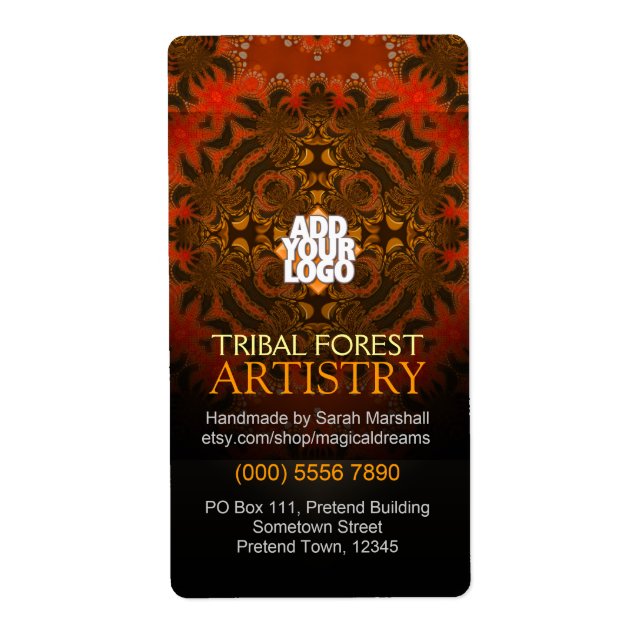 Étiquette artistique de la forêt tribale de Tiger (Devant)