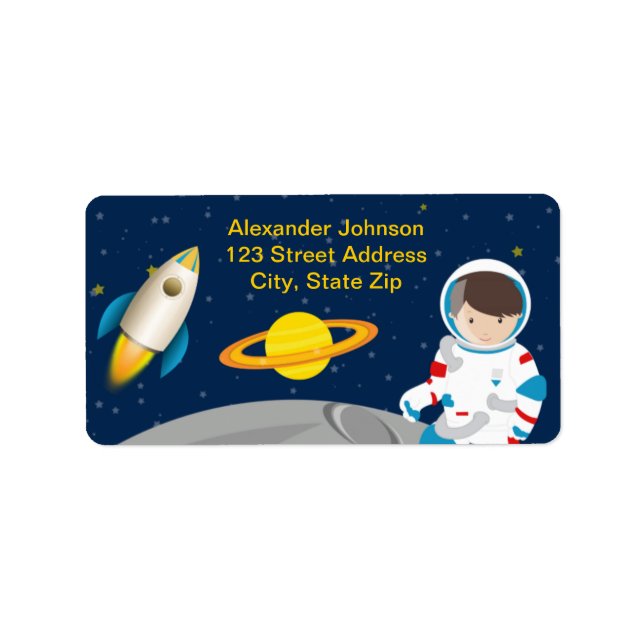 Étiquette Astronaute de l'espace extra-atmosphérique Étiquet (Devant)