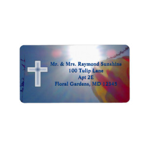 Étiquette Atteindre pour la COMMUNION Sky FIRST AVEC CROSS