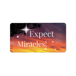 Étiquette Attendez-vous à Miracles Sparkle Sunset Get Well B