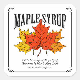 Étiquette au sirop d'érable.