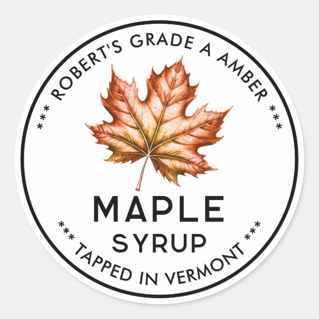 Étiquette au sirop d'érable à feuille (Devant)