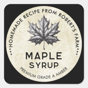 Étiquette au sirop d'érable à feuille