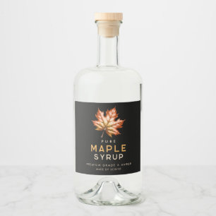 Étiquette au sirop d'érable à la feuille d'érable 