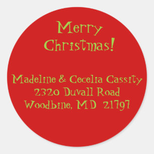 Étiquette autocollant d'adresse de Noël