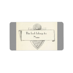 Étiquette Autocollant d'illustration de plaque d'antiquité