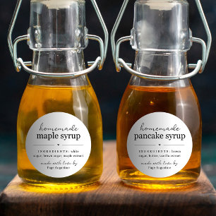Étiquette Autocollante Cadeau de Sirop Maison Rond